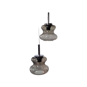 Vintage Rookglas Hanglampen Set