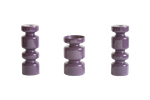Purple Porcelain Candle Holders, Set Of Three.