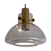 Hanglamp Amberkleurig Glashutte Jaren 60