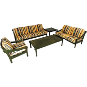 Vintage Set 3 Zits, 2 Zits, Fauteuil, 2 Salontafels