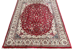 Handgeknoopt Vloerkleed Rood Wit Bloemen 170X240Cm - Perzisch Tapijt
