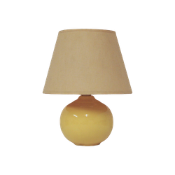 Lichtgeel Tafellampje Met Beige Kap