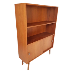 Vintage Deens Wandkastje | Kast Schuifdeurtjes | Boeken