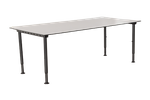 Gispen Bureau, Lichtgrijs Blad, 200 X 100 Cm, Hoogte Instelbaar Onderstel