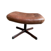 Leren Mid Century Hocker / Ottoman Van G-Mobel