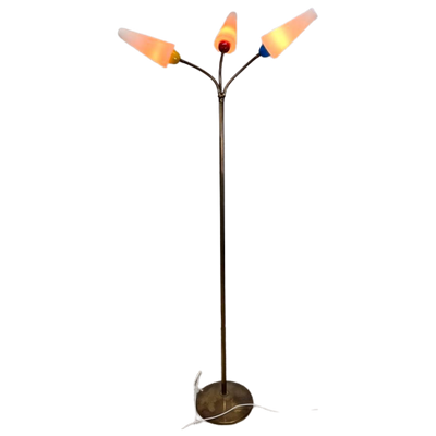 EGLO Driepoot staande lamp Chester, 1-pits vintage vloerlamp, staanlamp, Materiaal: staal, kleur: zwart, koper, fitting: E27, incl snoerschakelaar