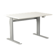 Actiforce Bureau, Wit Blad, 120 X 80 Cm, Hoogte Instelbaar Onderstel D.M.V Handslinger, Hoogte 65