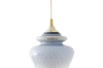 Vintage Franse Hanglamp Met Elegante Blauwe Glazen Kap