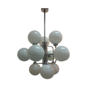 Large Atomic 12 Globe Chandelier.