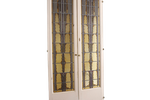 Antieke Paneeldeuren Glas In Lood Gebrandschilderd, Amsterdam Grachtenpand Uit 1600.