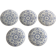 Vintage Ontbijtbordjes Blauw/Wit (Bavaria Winterling)