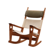 Hans Wegner Schommelstoel For Getama Model Ge-673 Oak Rocking Chair