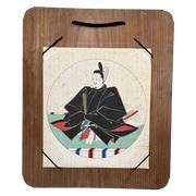 Prent Samurai Krijger Op Houten Paneel, Shōwa-Periode