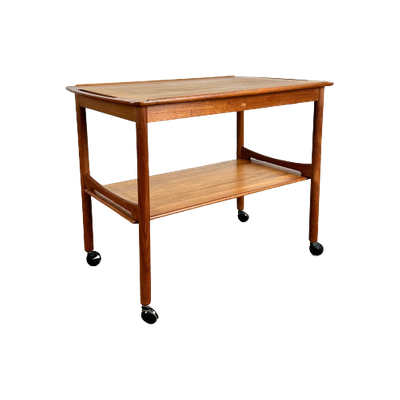 Vintage Teak Houten Serveerwagen Trolley Trolley Vintage Scandinavisch Mid Century