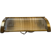 Art Deco Wandlamp Van Glas En Messing , Jaren 30