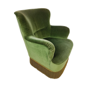 Vintage Fauteuil Groen Velours Velvet Green