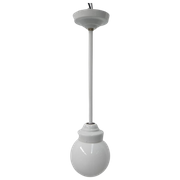 Art Deco Hanglamp Met Witte Glazen Bol