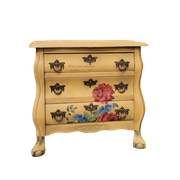 Buikkast - Geel - Met Bloemen Motief | Commode