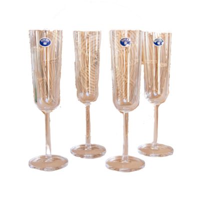 Kristallen Champagne Glazen Servies Hollywood Regency Reliving