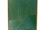 Schilderij Met Textuur Groen "Wild Sea" + Houten Lijst | 40X50 Cm