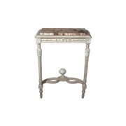 Kleine Louis Xvi Stijl Witte Wandconsole Met Marmeren Blad