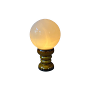 Vintage West-Duitsland Keramische Tafellamp In Donkergele Kleur / Retro Glazen Bureaulamp