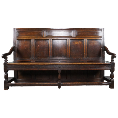 Prachtig Antieke 17De Eeuwse Engelse Eikenhouten Halbank | Bank | Reliving