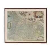Zeer Zeldzame Antieke Kaart Van De Xvii Provinciën, Door Willem Blaeu, Ca. 1635