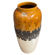Brown / White Fat Lava Vase By Bay Keramik Model : 62-40