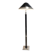 Chrome And Black Floor Lamp ,Hollywood Regency’ In Style Of Willy Rizzo, 1970S