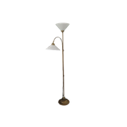 Vloerlamp - Staande Lamp - Koper/Messing - Opaline Kappen