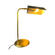 Mid Century Messing Bureaulamp - Tafellamp In Bauhaus-Stijl - Gouden Lamp