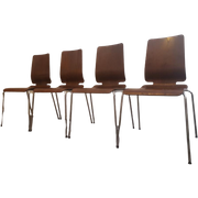 4 Retro Stoelen Ikea Plywood Gilbert Chairs