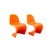 2 Kinderstoelen Model S Chair Stapelbaar Kunststof Oranje