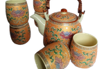 Chinees Porselein Thee Servies Met Lotusbloem Decoratie