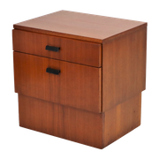 Vintage Teak Fineer Nachtkastje Ladekastje Hal Möbel Duits Sixties 52Cm
