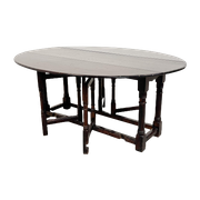 Antieke Donkerbruin Eiken Hangoor Tafel Gate Leg Waddinxveen