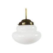 Giso Gispen - Gispen - Hanglamp - Schoollamp - Art Deco - Messing - Opaalglas - 1940'S