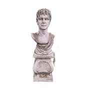 Borstbeeld Beton Met Sokkel Romeinse - Griekse Man Tuinbeeld