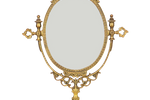 Franse Gouden Kapspiegel Make-Up Spiegel Barok Stijl Messing Koper 39Cm