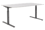 Gispen Bureau, Lichtgrijs Blad, 160 X 80 Cm, Hoogte Verstelbaar Onderstel