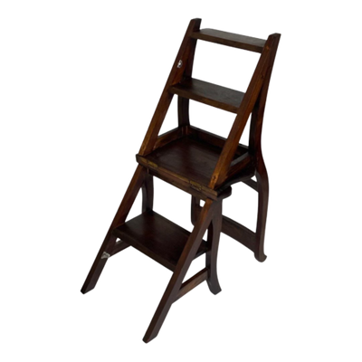 Antique Library Stairs / Collapsible Chair - French Hardwood - Invented ...