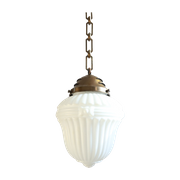 Prachtige Antiek/Vintage Art Deco Lamp Opaline Glas, Jaren '20/'30