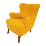 Vintage Artifort Theo Ruth Fauteuil Okergeel Bouclé
