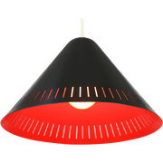 Mooie Zwart Met Oranje Lyfa Hanglamp / Mid Century Modern Lamp | Jaren 60 Lamp *** Denemarken Jar