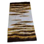 Vintage Vloerkleed Kleed Tapijt Geel Bruin Wit
