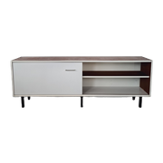 Strak 70S Dressoir In Wit Formica En Teak