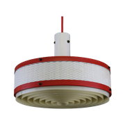 Geweldig Uitziende Rode Deense Midcentury Retro Hanglamp *** 1970 *** Denemarken