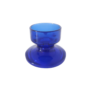* 70'S Vintage Kobalt Blauwe Waxinehouder Persglas