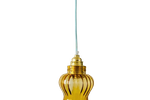 Vintage Hanglampje Geel Glas Lichtblauw